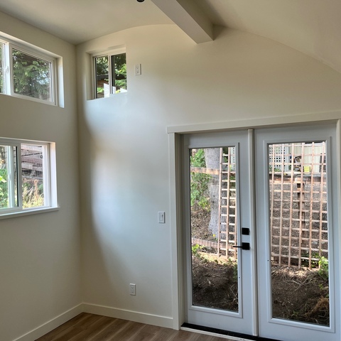 A photo of my little studio before we moved in. The whole house is 590 sq ft.