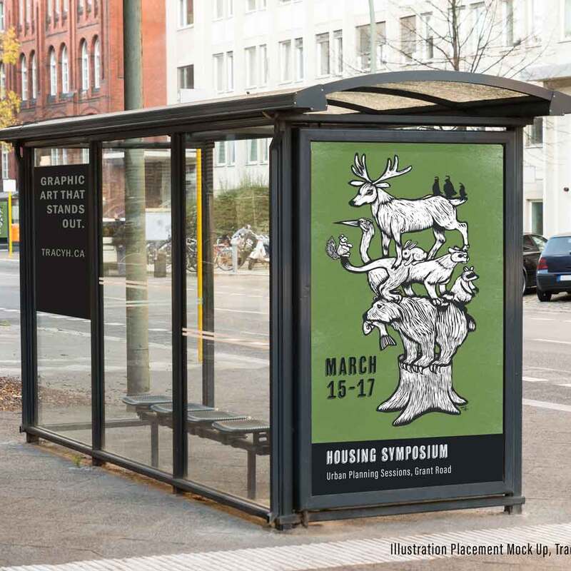 Housing Crisis, Digital illustration, Illustration placement mock up 